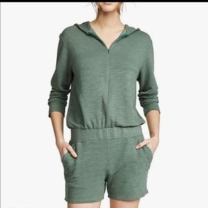 Monrow knit zipper front romper